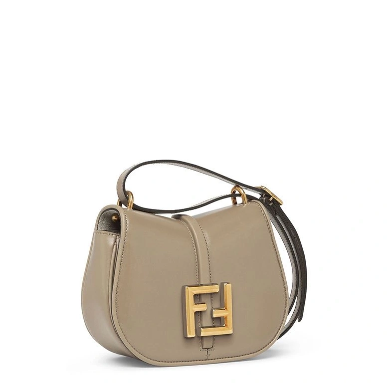 Vintage HOT Bag Leather Mini Grey Calf In Fendi C'mon 0824